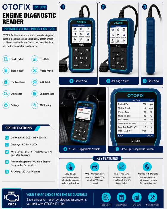 OTOFIX D1-LITE Engine Diagnostic Reader
